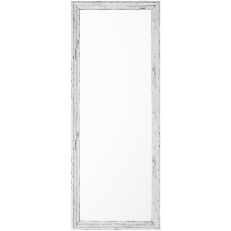 Beliani - Espejo de pared aspecto madera blanco 50 x 130 cm rectangular vertical minimalista escandinavo Benon