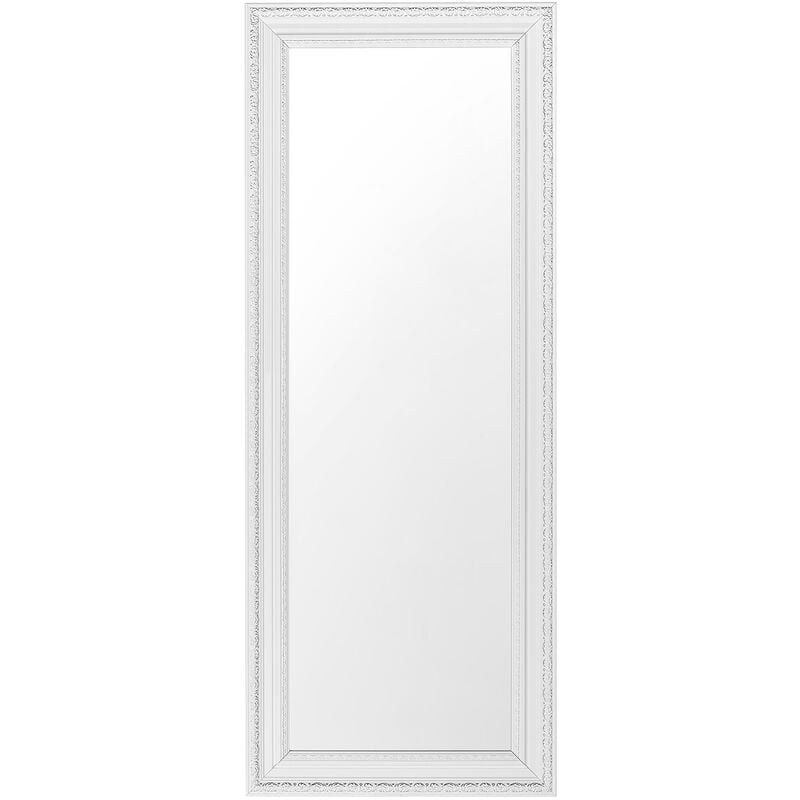 Beliani - Espejo de pared blanco con plateado 50 x 130 cm vertical salón dormitorio acabado elegante Vertou