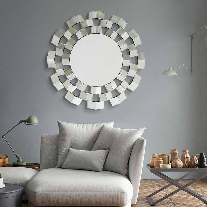 

Espejo de Pared Circular Marco Triple Anillo Metálico 72130