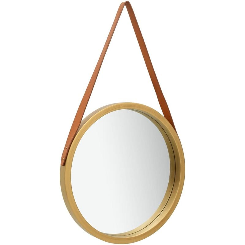 

Espejo de pared con correa dorado 40 cm