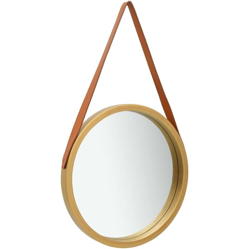 

vidaXL Espejo de pared con correa dorado 40 cm - Oro
