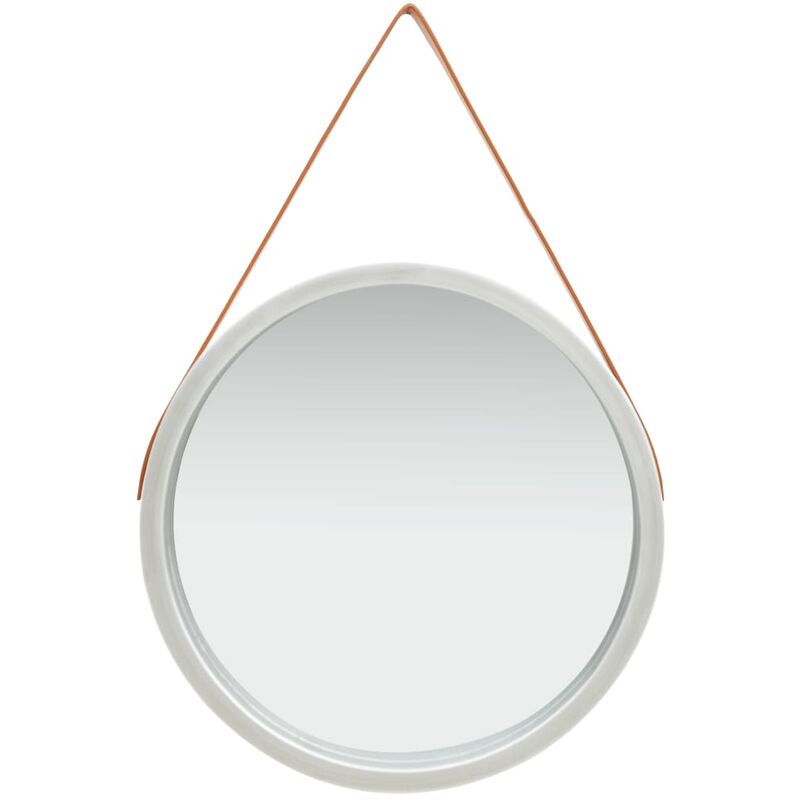 

Espejo de pared con correa plateado 60 cm