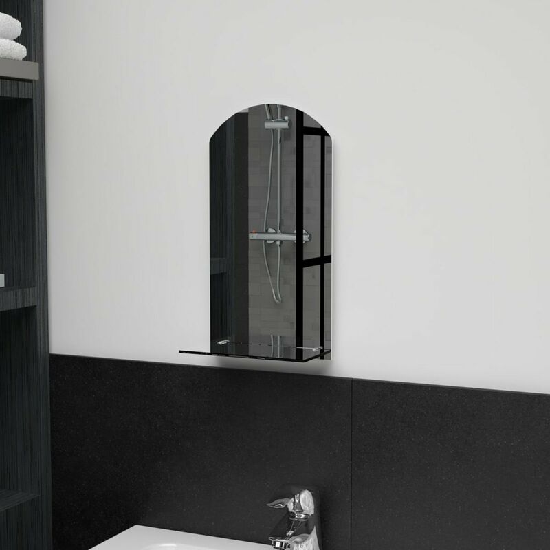 

Espejo de pared con estante de vidrio templado 20x40 cm