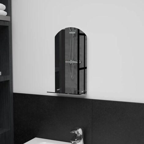 Espejo de pared con estante de vidrio templado 20x40 cm
