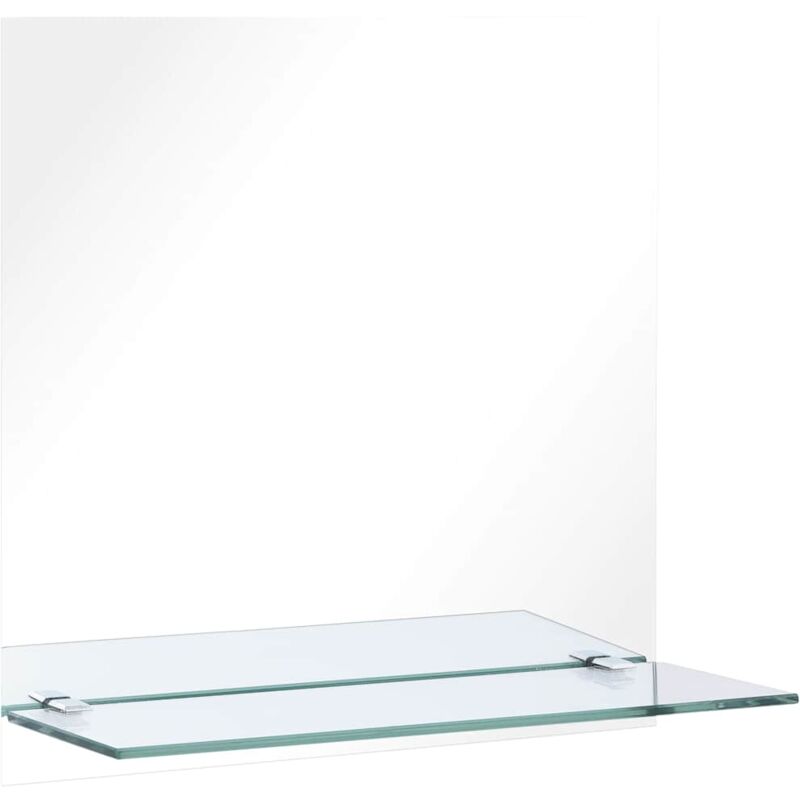 

vidaXL Espejo de pared con estante de vidrio templado 40x40 cm - Blanco