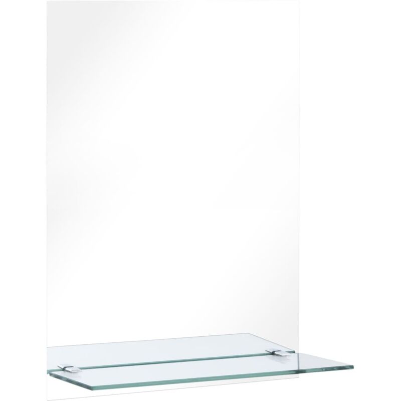 

vidaXL Espejo de pared con estante de vidrio templado 40x60 cm - Plateado