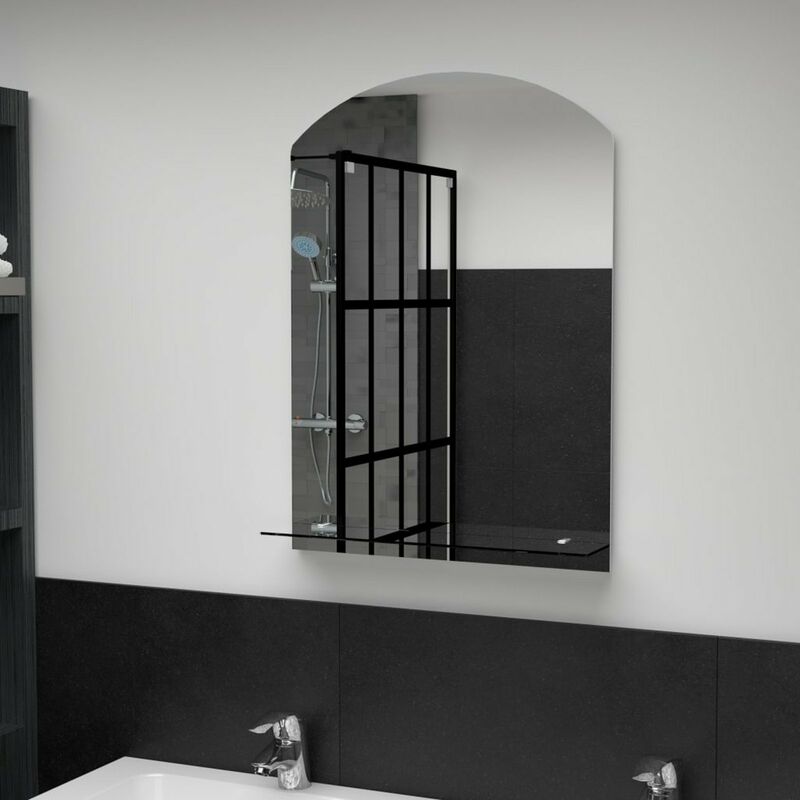 

Espejo de pared con estante de vidrio templado 50x70 cm