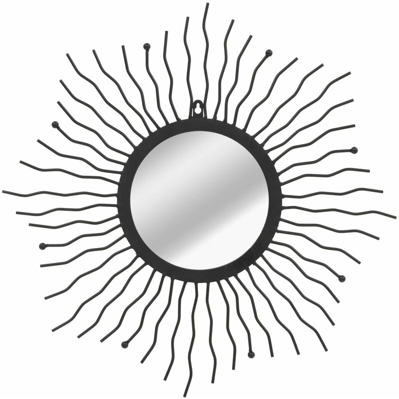 

Happyshopping - Espejo de pared con forma de sol radiante 60 cm negro