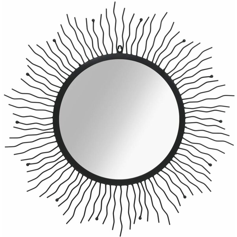 

Youthup - Espejo de pared con forma de sol radiante 80 cm negro - Negro