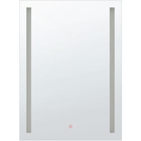 Espejo de pared con iluminación LED rectangular 60 x 80 cm baño maquillaje dormitorio moderno vintage Martinet