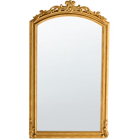 Espejo de pared con marco de metal estilo tradicional 55 x 96 cm dorado Gorges
