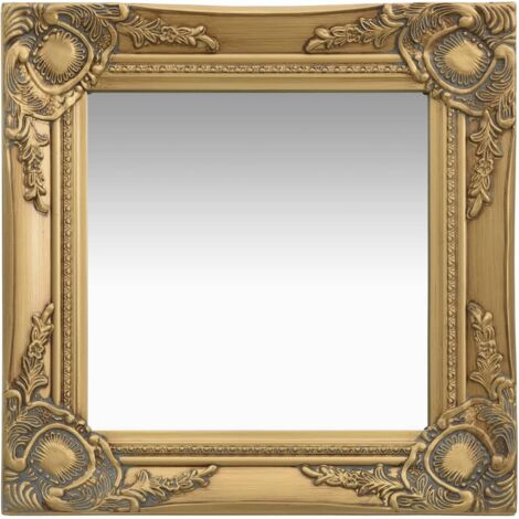Espejo de pared cuadrado estilo barroco 40x40 cm Oro DEC022847