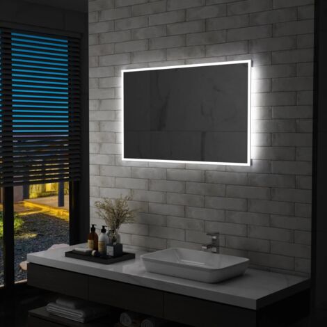 Espejo de pared de baño con LED 100x60 cm vidaXL