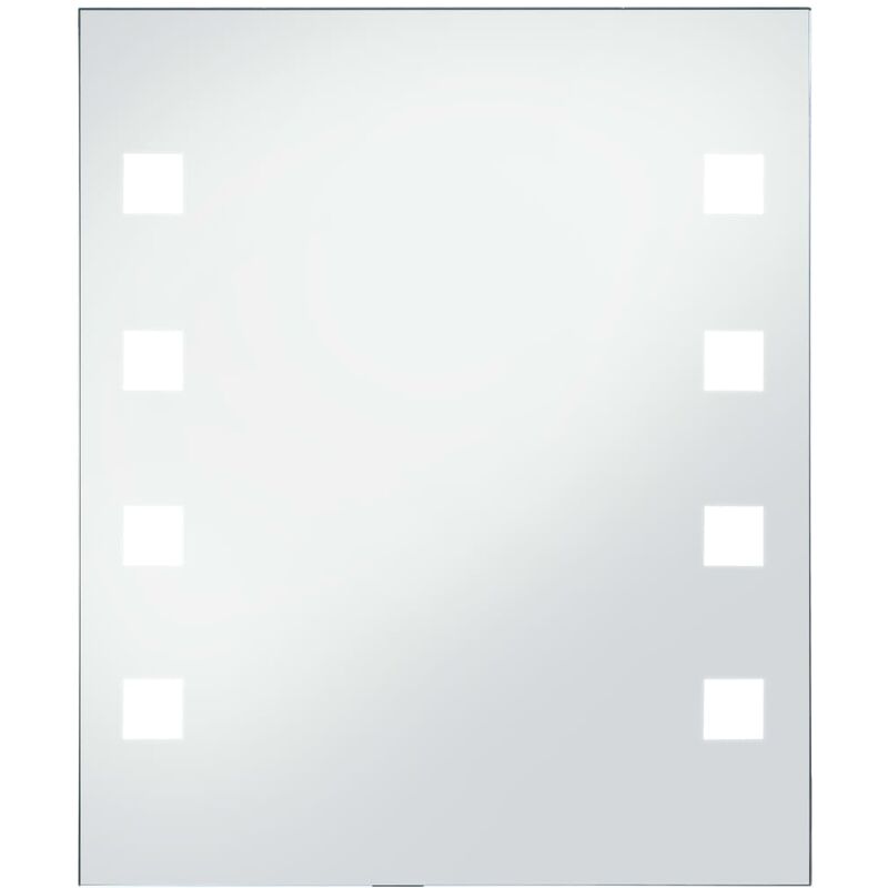 

vidaXL Espejo de pared de baño con LED 50x60 cm - Plateado