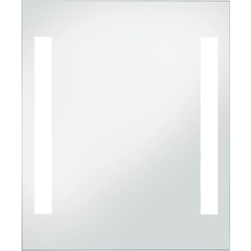 

vidaXL Espejo de pared de baño con LED 50x60 cm - Plateado