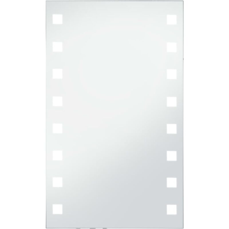 

vidaXL Espejo de pared de baño con LED 60x100 cm - Plateado