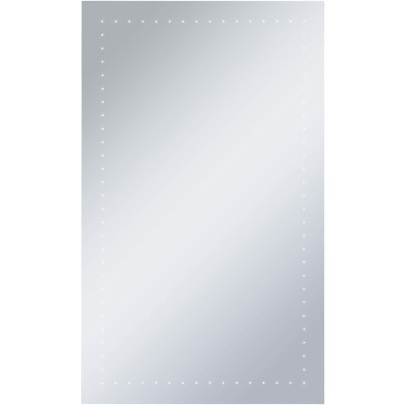 

vidaXL Espejo de pared de baño con LED 60x100 cm - Plateado