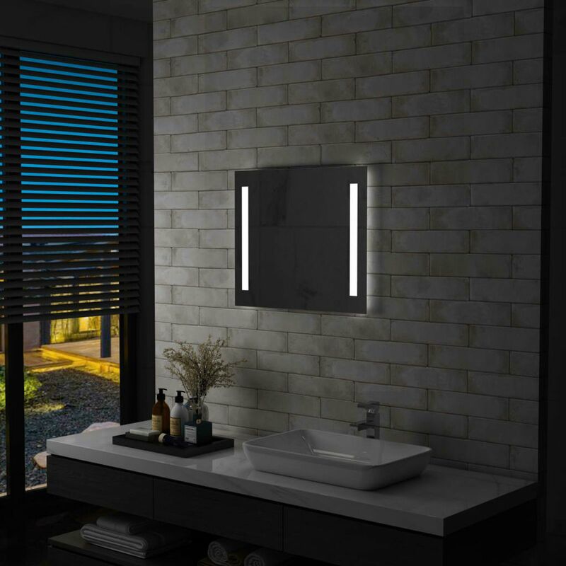 

Happyshopping - Espejo de pared de bano con LED 60x50 cm