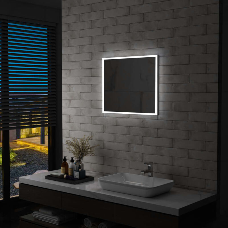 

Espejo de pared de baño con LED 60x50 cm