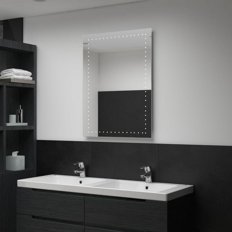 

Happyshopping - Espejo de pared de bano con LED 60x80 cm