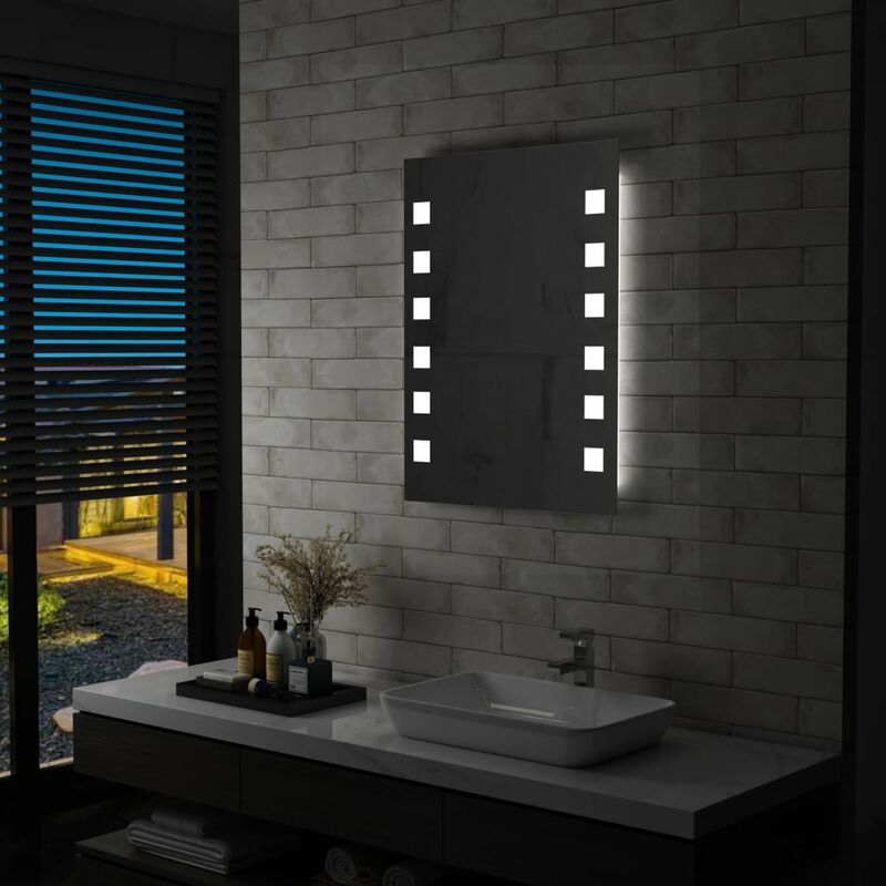 

Espejo de pared de baño con LED 60x80 cm