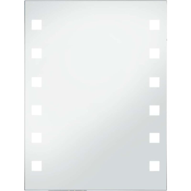 

vidaXL Espejo de pared de baño con LED 60x80 cm - Plateado