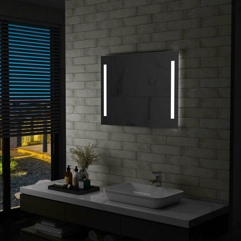

Happyshopping - Espejo de pared de bano con LED 80x60 cm