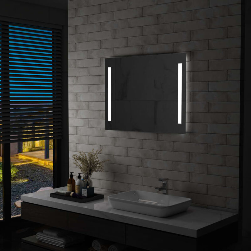 

Espejo de pared de baño con LED 80x60 cm
