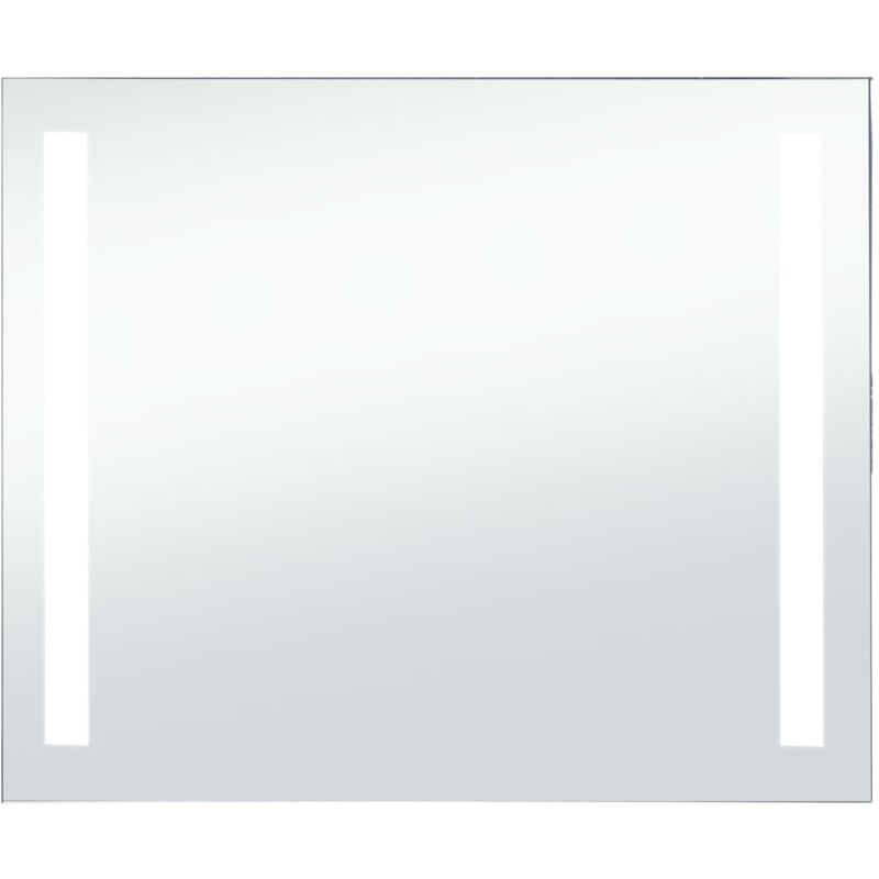 

vidaXL Espejo de pared de baño con LED 80x60 cm - Plateado