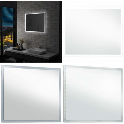 Espejo de pared de baño con LED 80x60 cm - Espejo LED - Luz LED para baño