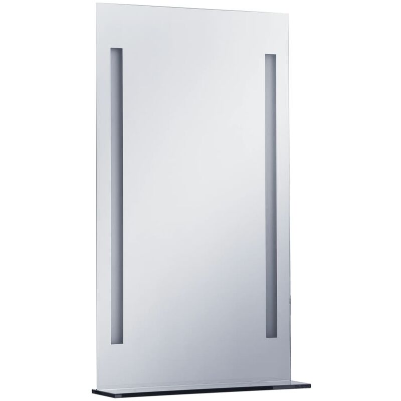 

vidaXL Espejo de pared de baño con LED y estante 60x100 cm - Plateado