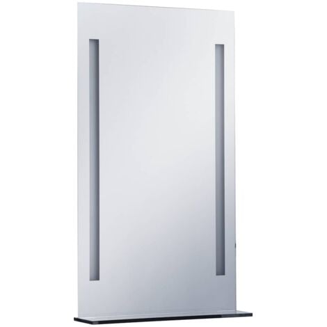 Espejo de pared de baño con LED y estante 60x100 cm