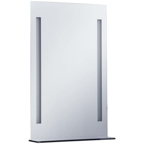 Espejo de pared de baño con LED y estante 60x80 cm