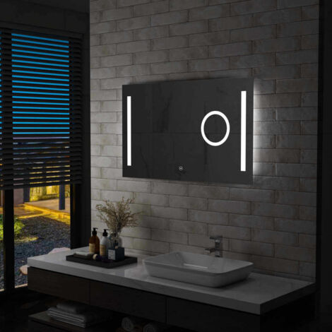 Espejo de pared de baño con LED y sensor táctil 100x60 cm vidaXL