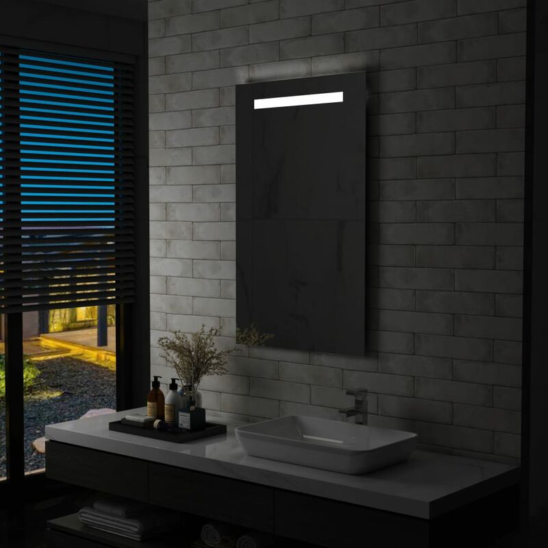 

Espejo de pared de baño con LED 60x100 cm - Plateado