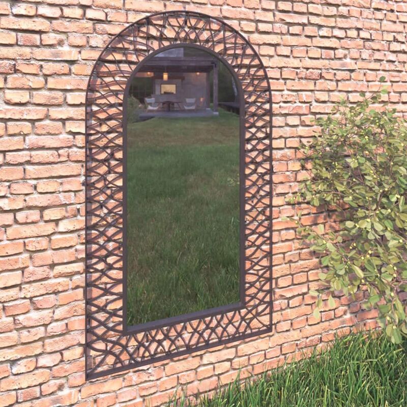 

Espejo de pared de jardin arqueado 60x110 cm negro