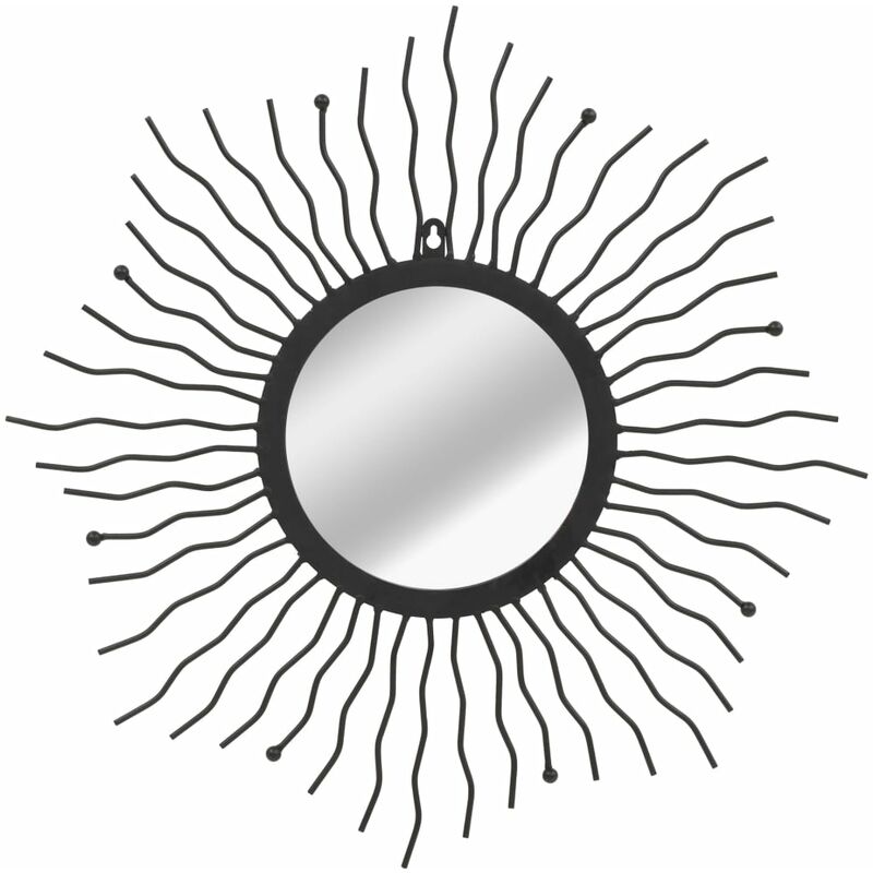 

Espejo de pared de jardín con forma de sol 60 cm negro - Negro - Vidaxl