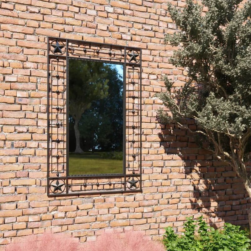 

Espejo de pared de jardín rectangular 50x80 cm negro
