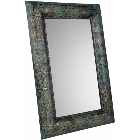 Espejo de pared de metal azul 70x5x100