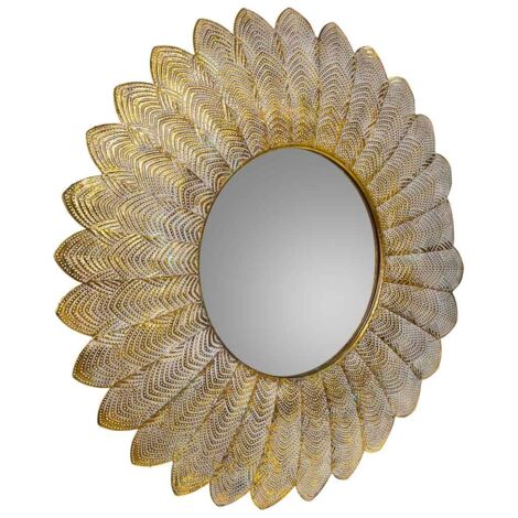 Espejo de pared de metal dorado 72.5x4.5x72.5