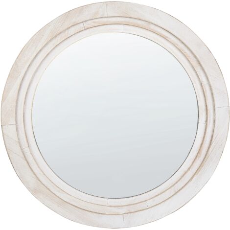 Espejo de pared de vidrio blanco crema 60 cm MDF hecho a mano Delicias