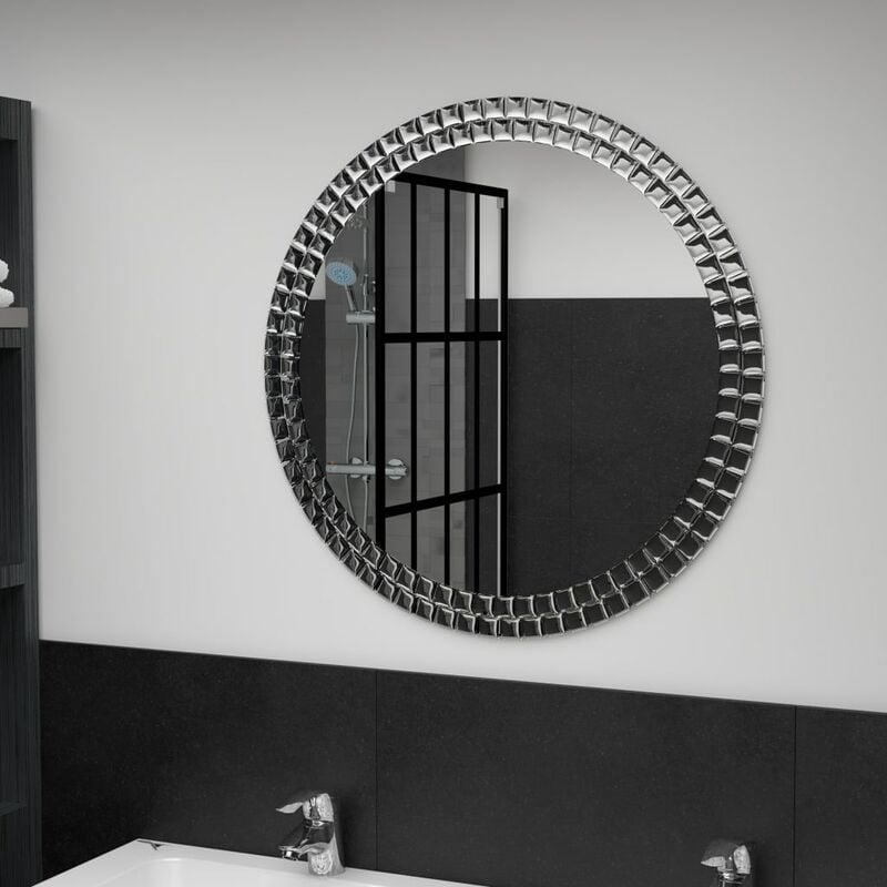 

Espejo de pared de vidrio templado plateado 70 cm