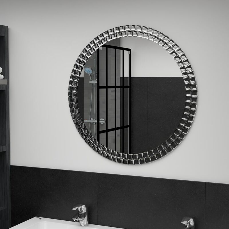 

Youthup - Espejo de pared de vidrio templado plateado 70 cm - Plateado