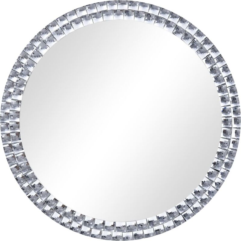 

vidaXL Espejo de pared de vidrio templado plateado 70 cm - Plateado