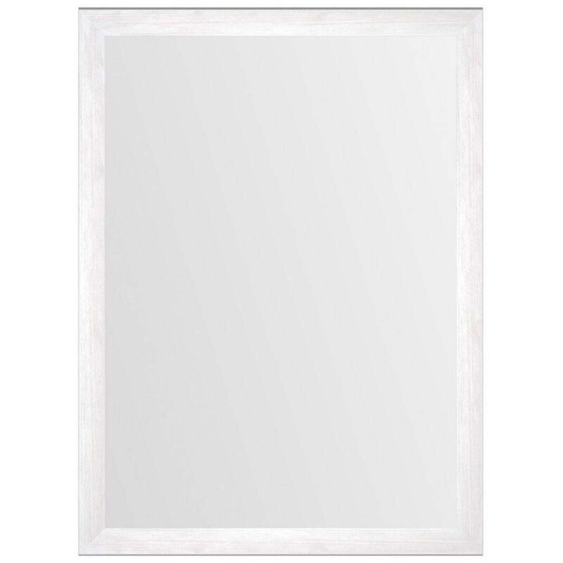 

Espejo de pared decapé blanco de madera MDF de 56x76 cm