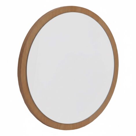 Espejo de pared decorativo con marco de madera 40 x 40 x 2 cm con fijación integrada estilo natural en madera clara 040008812