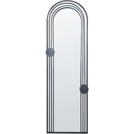 Espejo de pared decorativo de estilo glamuroso 45 x 146 cm en color negro Ajain
