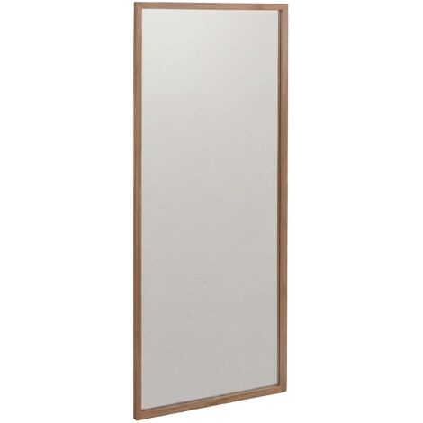Espejo de pared decorativo rectangular 120 x 50 x 2 cm con marco de madera natural 040008799