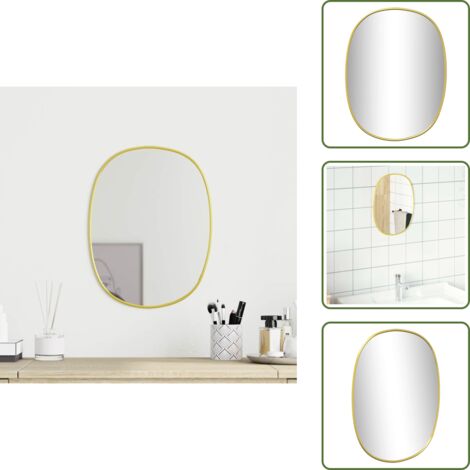 Espejo de pared decorativo - vidaXL Espejo de pared dorado 30x25 cm - Espejo de pared minimalista