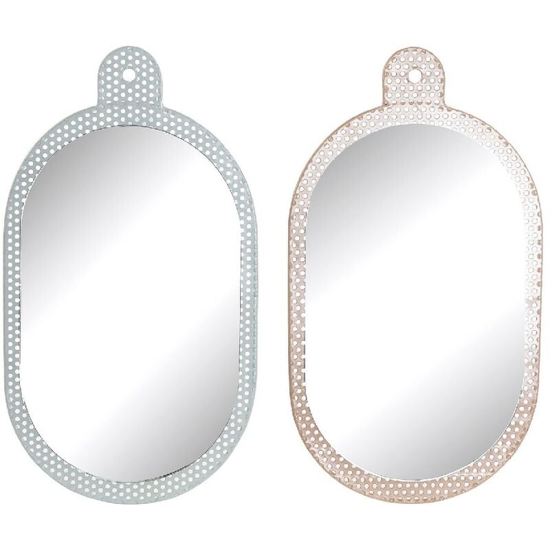 

Espejo de pared DKD Home Decor Blanco Rosa Metal Cristal (2 pcs) (22 x 1.5 x 40 cm)